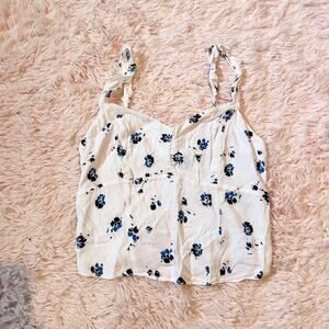 Abercrombie & Fitch Floral Tank Cottage‎ Core Feminine Twee Coquette Crop Top